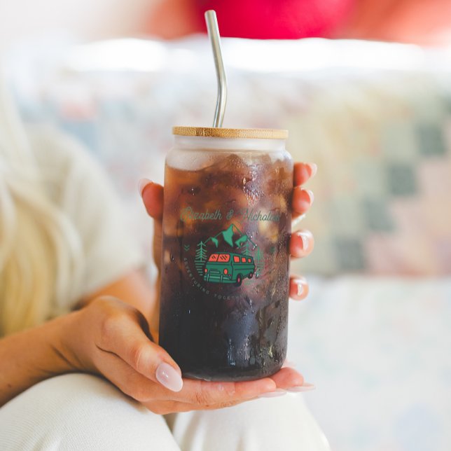 Adventure Together Since | Wedding Monogram Can Glass (Creator Uploaded)