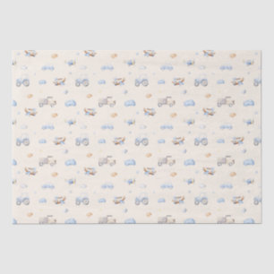 Adventure Transportation Boy Baby Shower  Tissue Paper