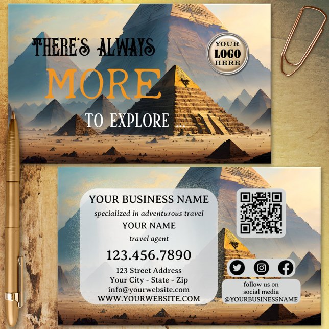Adventure Travel Agency QR Code Business Card (Adventure travel agency business card)