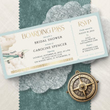 Adventure Travel Boarding Pass Bridal Shower