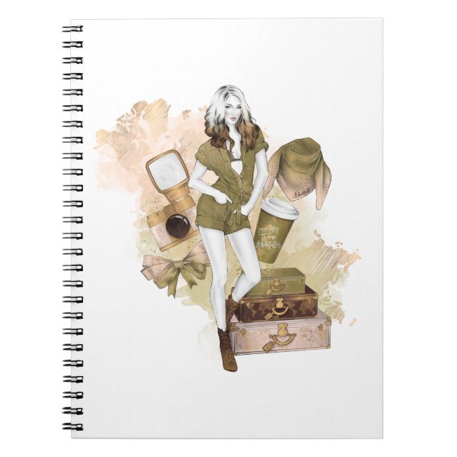 Adventure Travel Girl Notebook (Front)