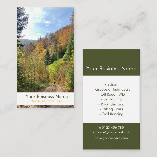Adventure Travel Guide Business Card (Front/Back)