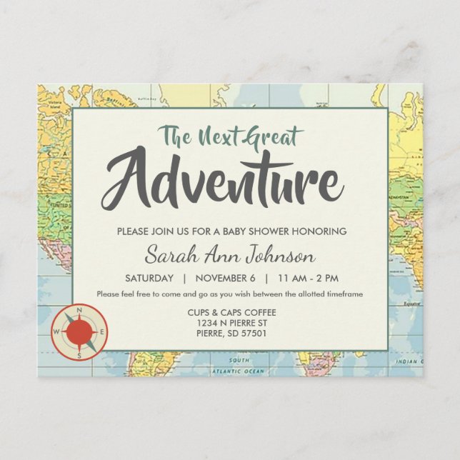 Adventure | Travel | Invitation Postcard (Front)