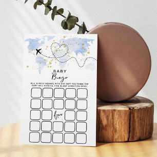 Adventure Travel Map Baby Shower Bingo Game Cards