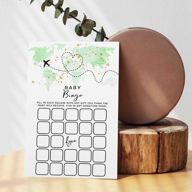 Adventure Travel Map Baby Shower Bingo Game Cards (Creator Uploaded)