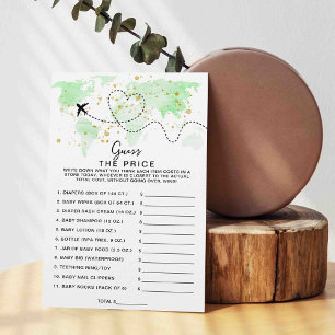 Adventure Travel Map Baby Shower Guess The Price