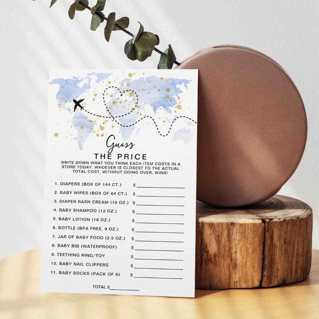 Adventure Travel Map Baby Shower Guess The Price (Creator Uploaded)