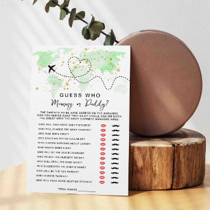 Adventure Travel Map Baby Shower Guess Who Game