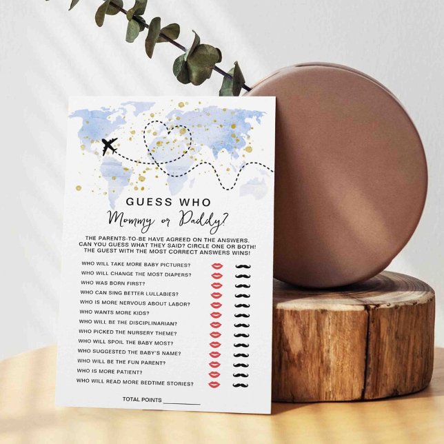 Adventure Travel Map Baby Shower Guess Who Game (Creator Uploaded)