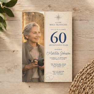 Adventure Travel Photo 60th Birthday Invitation