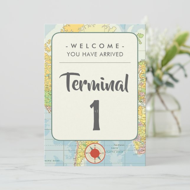 Adventure |  Travel   |  Table Number Card (Standing Front)