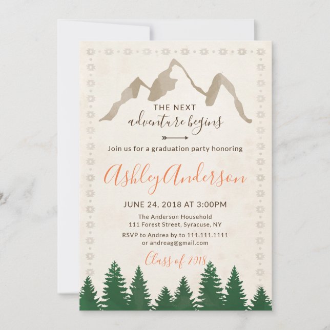 Adventure Tribal Graduation Party Invitation (Front)