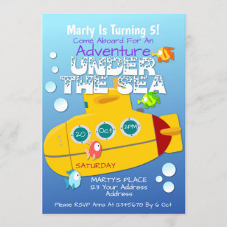Adventure Under The Sea Birthday Invitation