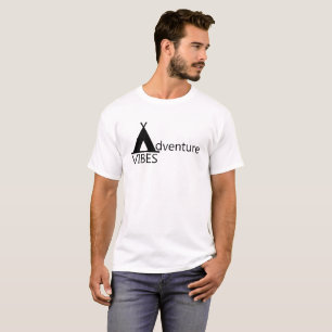 Adventure Vibes Camping Tent Logo Typography T-Shirt