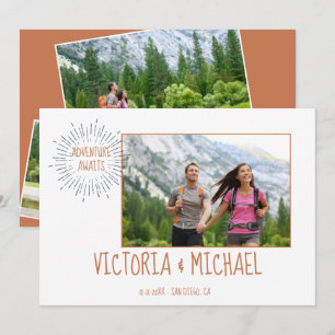 Adventure Wedding Photo Save the date Invitation