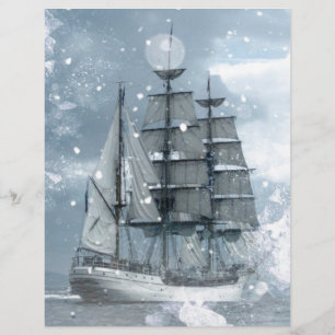adventure winter snow storm vintage pirate ship