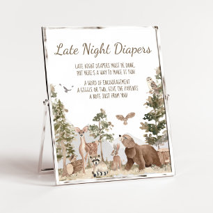 Adventure Woodland Animals Late Night Diapers Poster