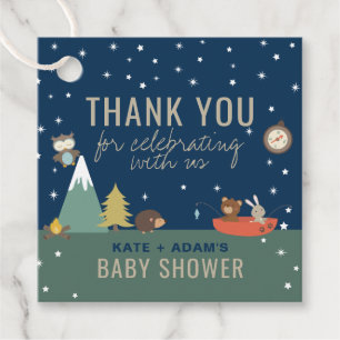 Adventure Woodland Boy Baby Shower Thank You Favour Tags