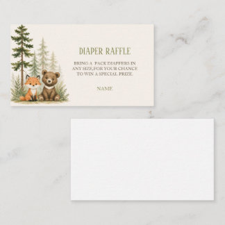 Adventure Woodland Camping Animals Baby Shower Enclosure Card