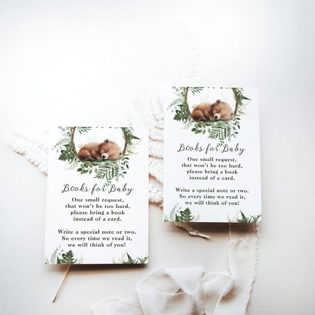 Adventure Woodland Mushroom Fern Baby Boy Shower Enclosure Card (Creator Uploaded)