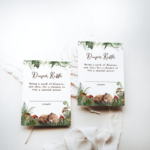 Adventure Woodland Mushroom Fern Baby Boy Shower Enclosure Card