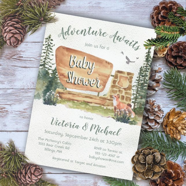 Adventure Woodland National Park Baby Shower Invitation (Creator Uploaded)