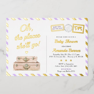 Adventure World Travel Baby Girl Lavender Gold