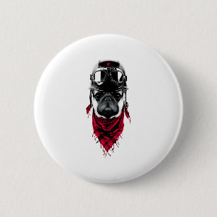 Adventurer Pug 6 Cm Round Badge