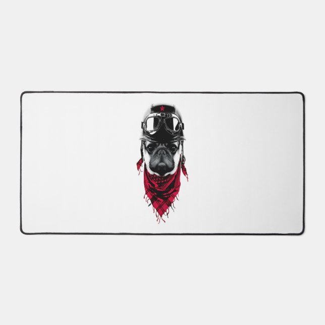 Adventurer Pug  Desk Mat (Front)