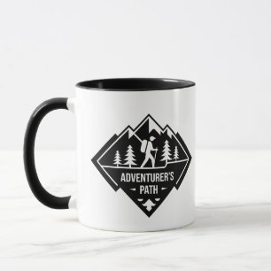 Adventurer’s Path Mountain Hiking Badge Design Mug