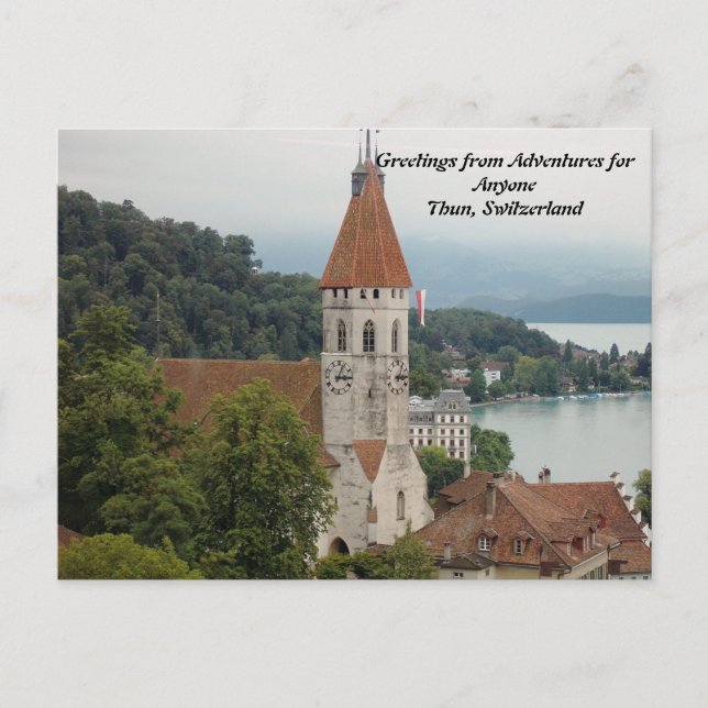 Adventures for Anyone Postcard Thun, Switzerland (Front)