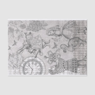Adventures in Alice Wonderland Collage Decoupage Tissue Paper