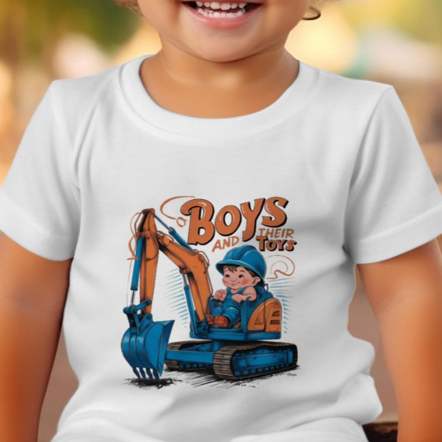 Adventures in the Digger: Boys Construction Fun Toddler T-Shirt (Creator Uploaded)