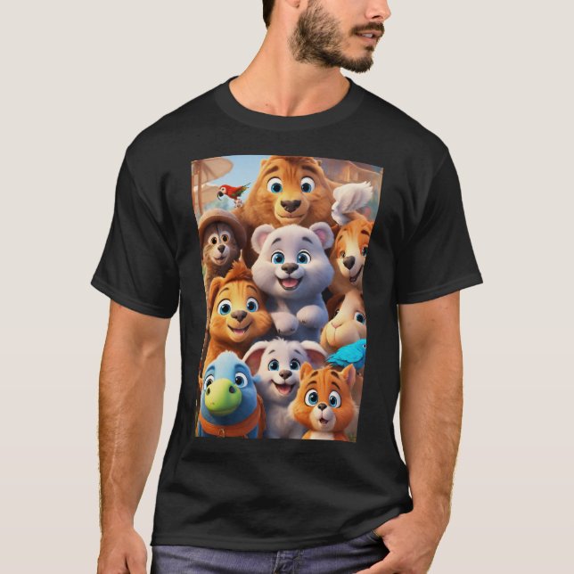 Adventures with Adorable Animals" T-Shirt (Front)