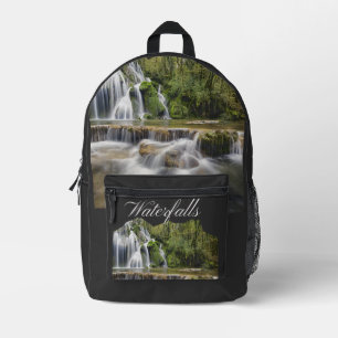 Adventuring Mountain Waterfalls Printed Backpack