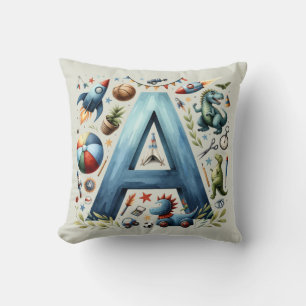 Adventurous Alphabet A - Customisable Name Cushion