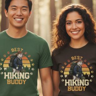 Adventurous American Bulldog Hiker Wilderness T-Shirt