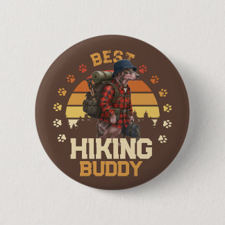 Adventurous American Hairless Terrier Hiker 6 Cm Round Badge