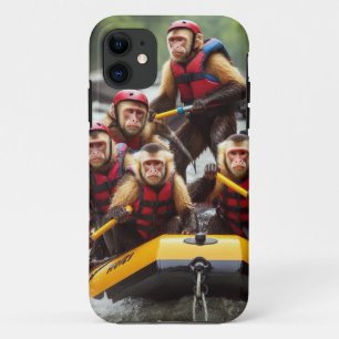 Adventurous Capuchin Monkeys Whitewater Rafting Case-Mate iPhone Case