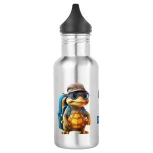 Adventurous Cute Little Turtle with Backpack,  532 Ml Water Bottle
