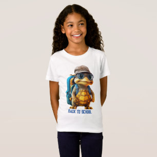Adventurous Cute Little Turtle with Backpack,  T-Shirt