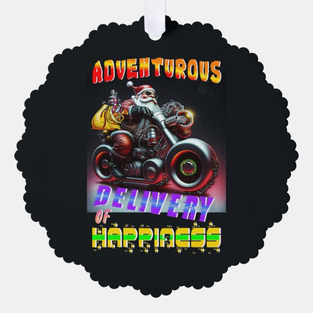 Adventurous Delivery Of Happiness Tree Decoration Card (Front)