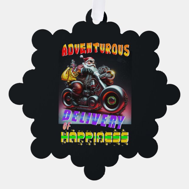 Adventurous Delivery Of Happiness Tree Decoration Card (Front)