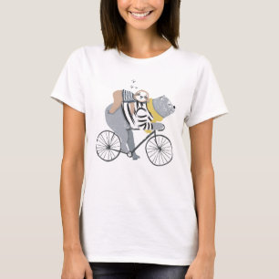 Adventurous Duo: Bear and Sloth Bike Ride T-Shirt
