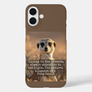 Adventurous Meerkat Living iPhone 16 Plus Case