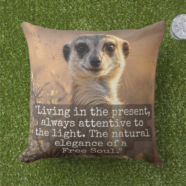 Adventurous Meerkat Living Cushion (Grass)
