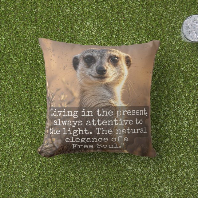 Adventurous Meerkat Living Cushion (Grass)