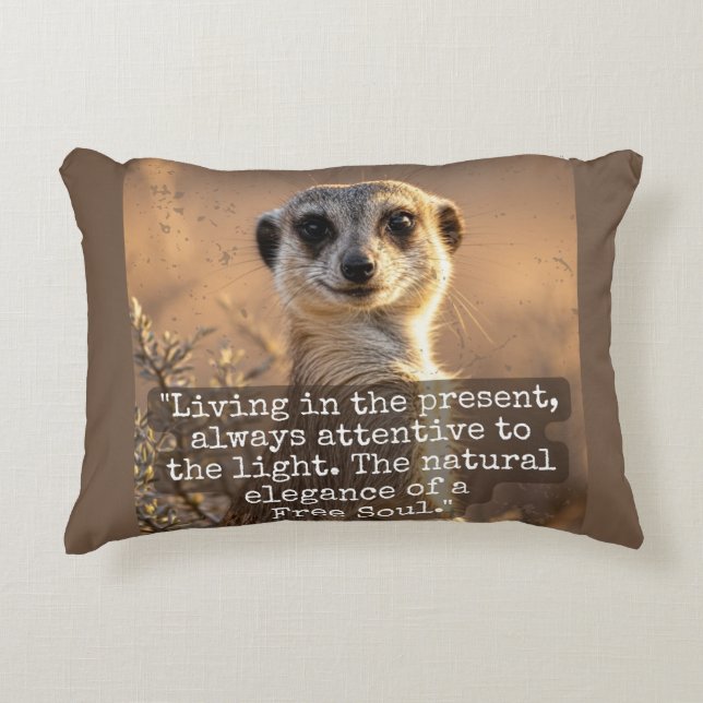 Adventurous Meerkat Living Decorative Cushion (Front)