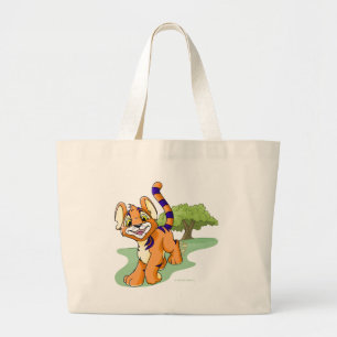 Adventurous orange Kougra on Mystery Island Large Tote Bag