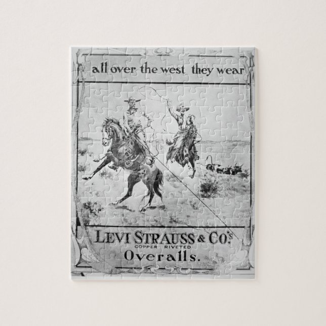 Advert for Levi Strauss & Co, c.1900 (litho) Jigsaw Puzzle (Vertical)
